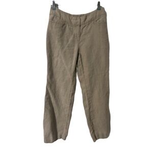 Ann Taylor LOFT Petites Julie Trouser 100% Linen Dress Pants workwear Size 6P